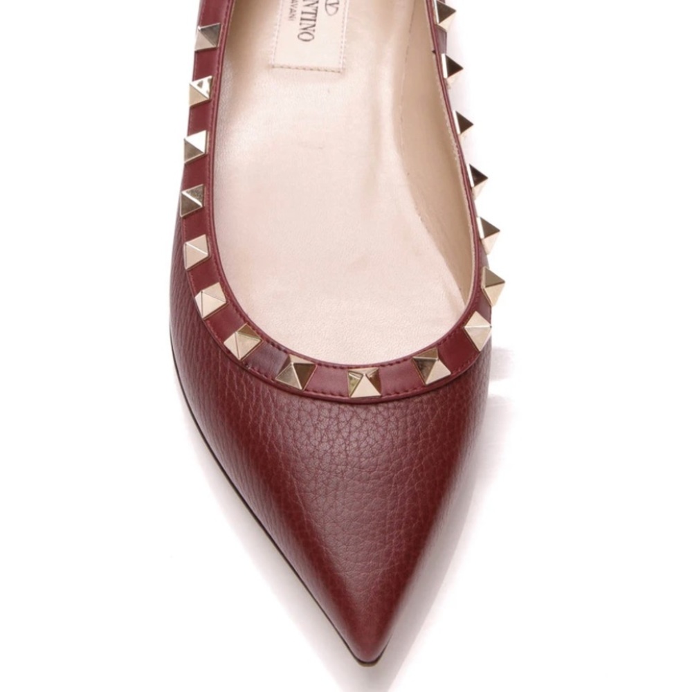 Valentino Rockstud flat burgundy/gold 37/7